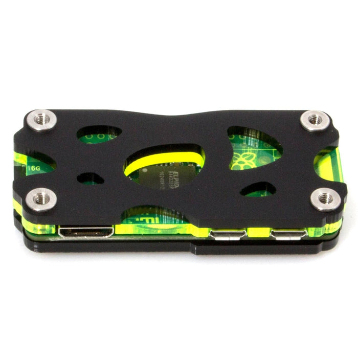 Nucleus Zero Raspberry Pi Zero Case - Black & Lazer Lime by C4 Labs - The Pi Hut