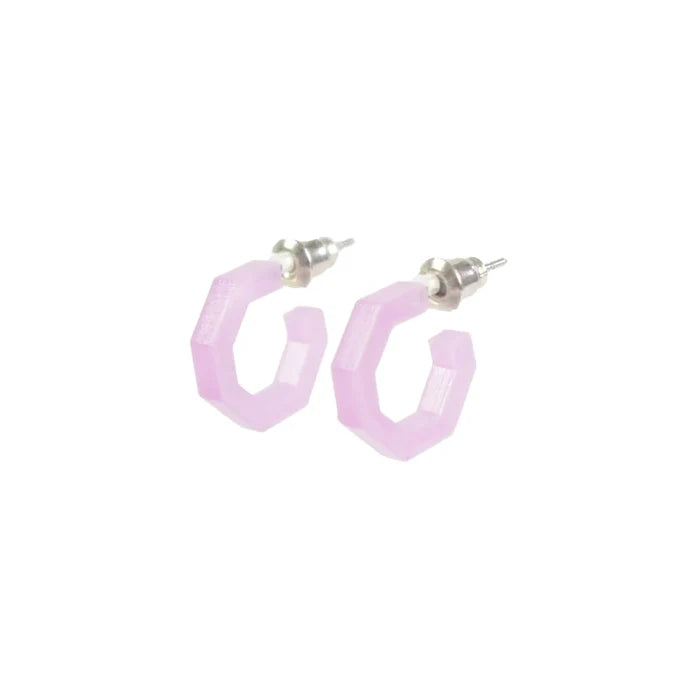 Octagon Micro Hoop Earrings (.55")
