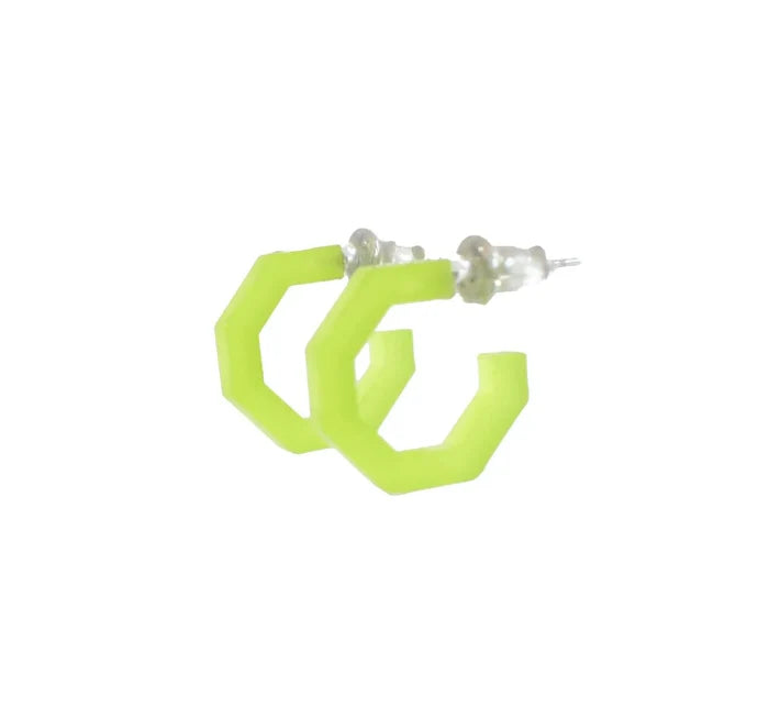 Octagon Micro Hoop Earrings (.55")