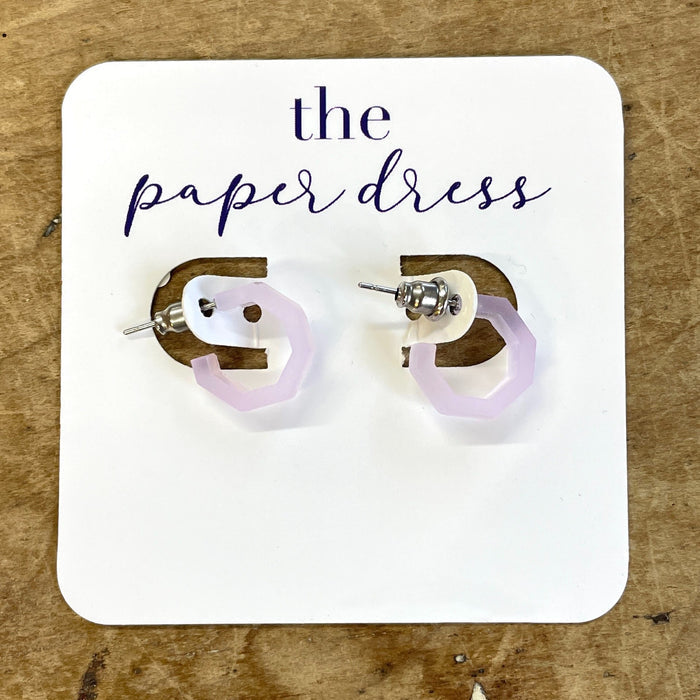 Octagon Micro Hoop Earrings (.55")