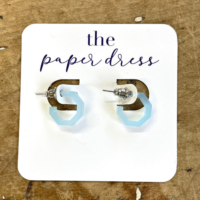 Octagon Micro Hoop Earrings (.55")