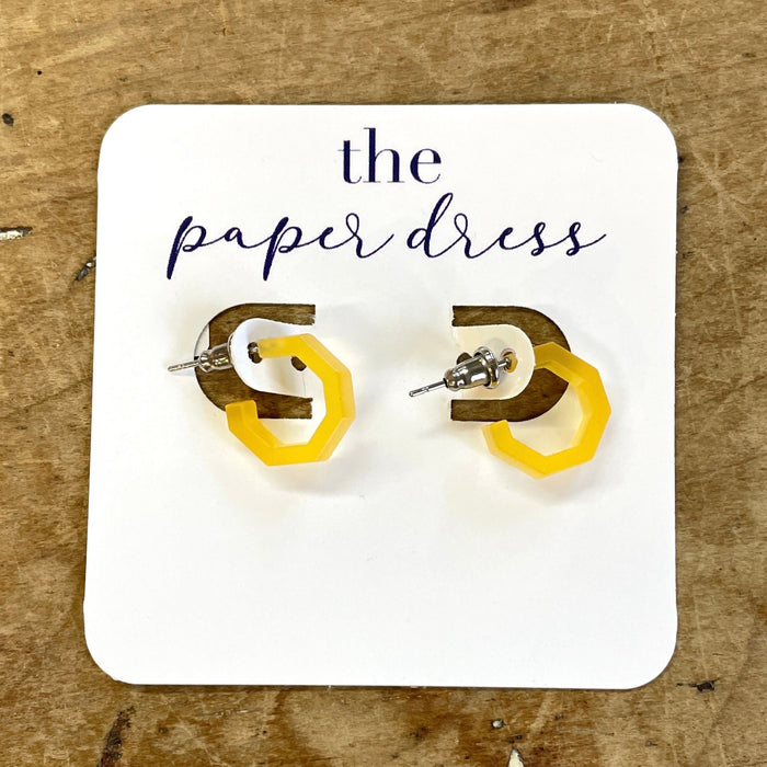 Octagon Micro Hoop Earrings (.55")