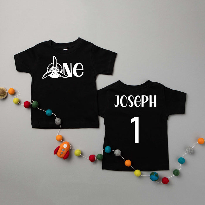"One" Airplane Themed 1st Birthday T-shirt/Bodysuit