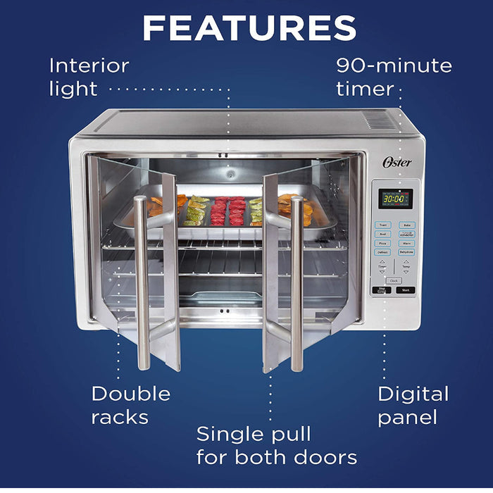 OSTER French Door Digital Toaster Oven - Refurbished with full manufacturer warranty - TSSTTVFDDGD