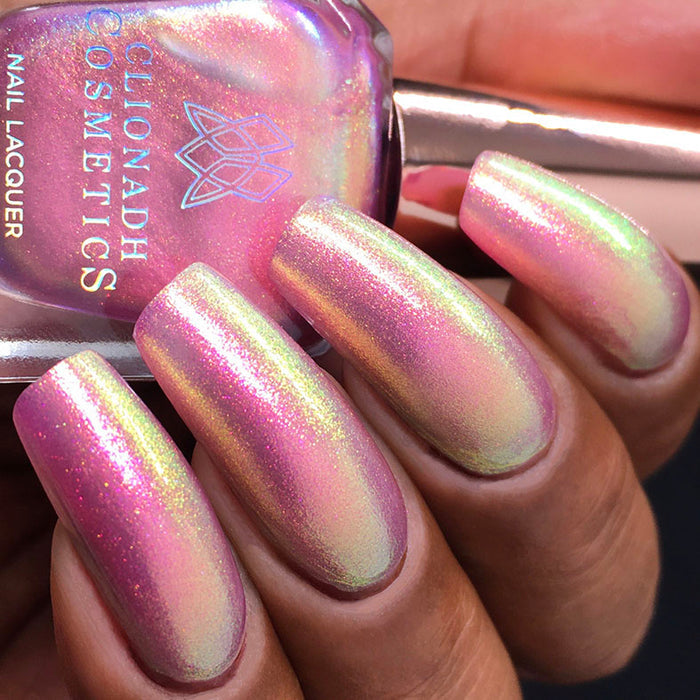 Bottom angled shot of nails done with Palace Nail Lacquer on medium skin tone