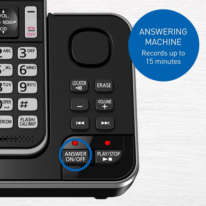 PANASONIC 1-Handset Phone with Answering Machine - Refurbished with Home Essentials warranty - KX-TGD390C