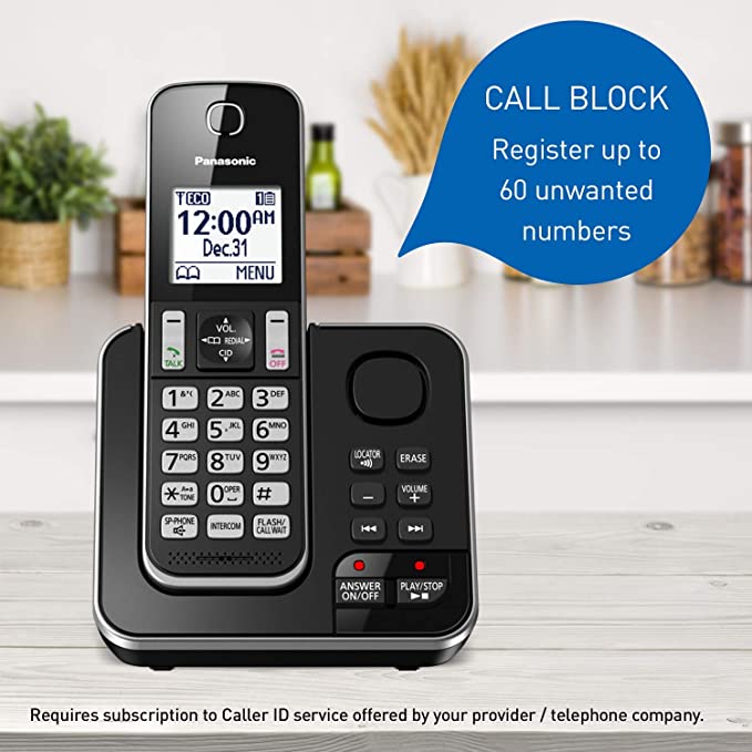PANASONIC 1-Handset Phone with Answering Machine - Refurbished with Home Essentials warranty - KX-TGD390C