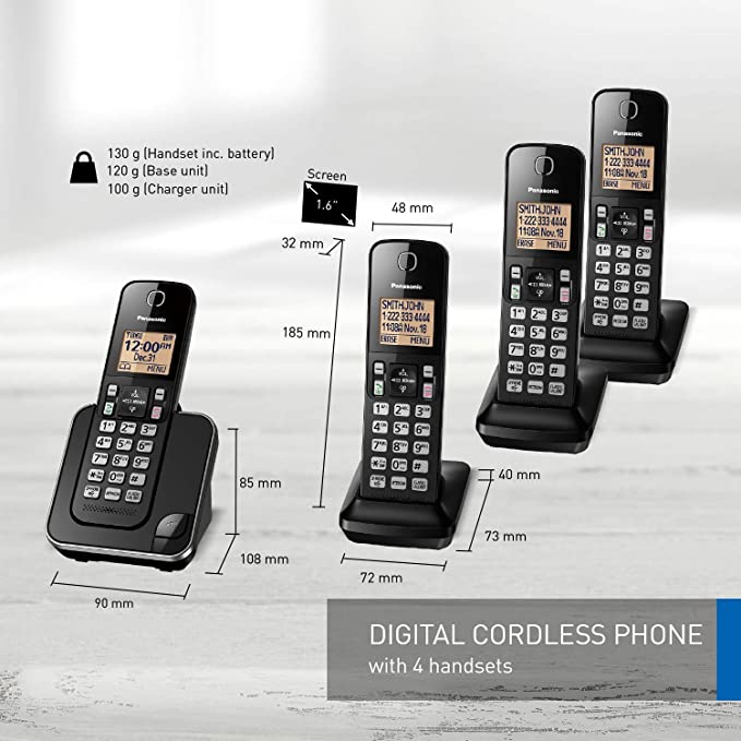 PANASONIC 4-Handset Phone - Refurbished with Home Essentials warranty -  KXTGC384