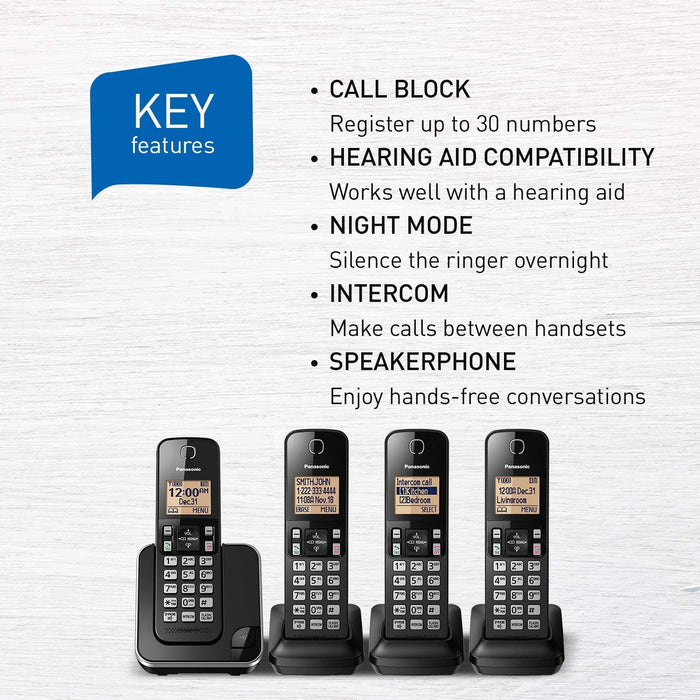 PANASONIC 4-Handset Phone - Refurbished with Home Essentials warranty -  KXTGC384