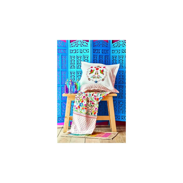 Parure de lit Karaca Home Parlin 100% coton, pour lit double, fuchsia