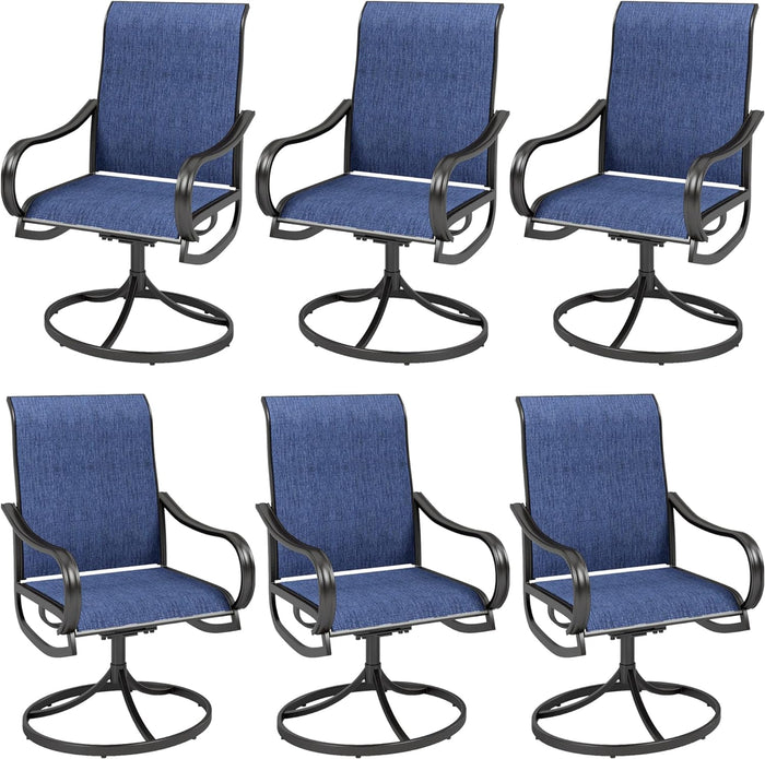 6 set / Black Frame, Blue Fabric