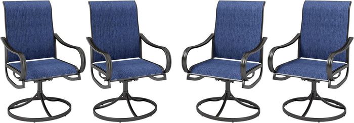 4 set / Black Frame, Blue Fabric
