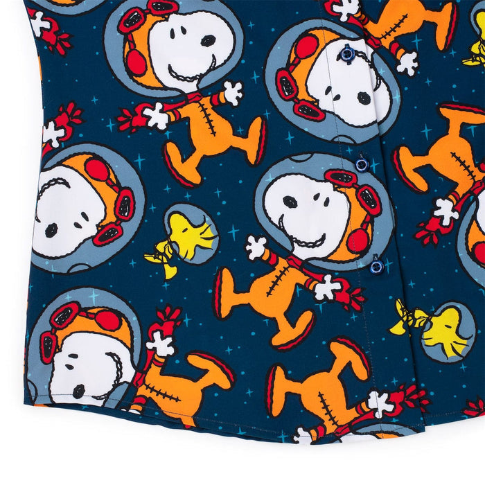 RSVLTS Peanuts Women's Short Sleeve Shirt Peanuts "Snoopy in Space" – Women's KUNUFLEX Short Sleeve Shirt Peanuts "Snoopy in Space" – Women's KUNUFLEX Short Sleeve Shirt