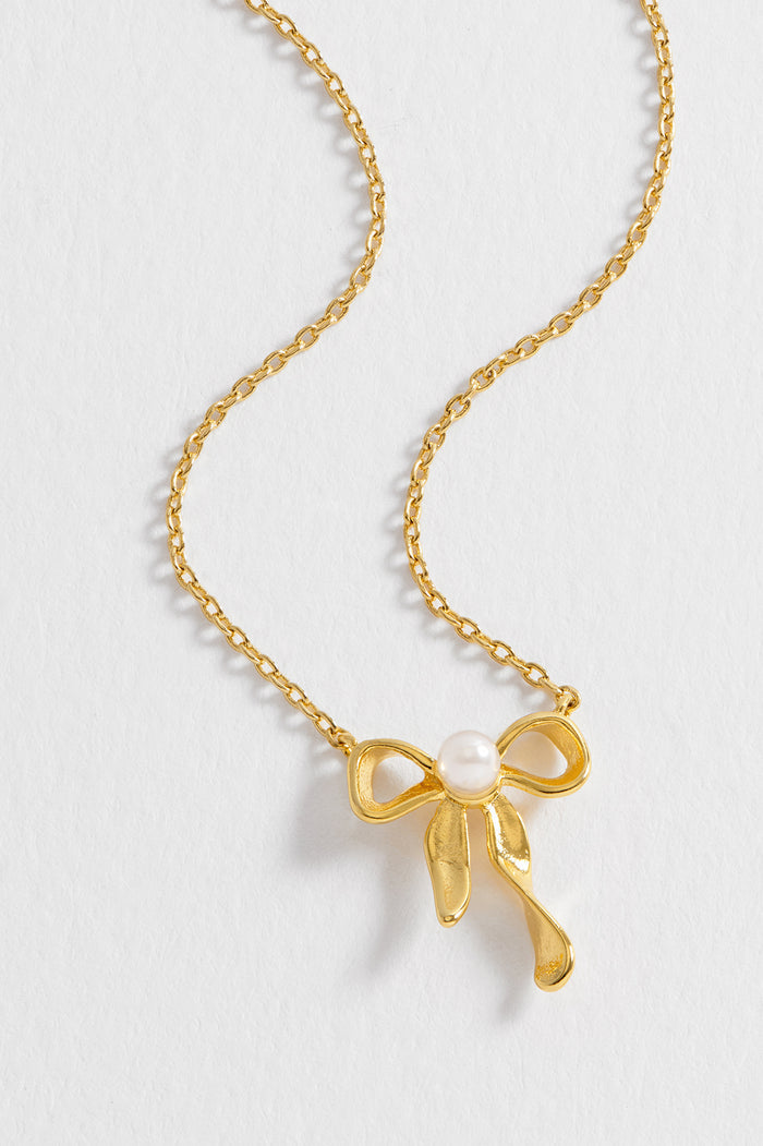 Pearl Bow Necklace
