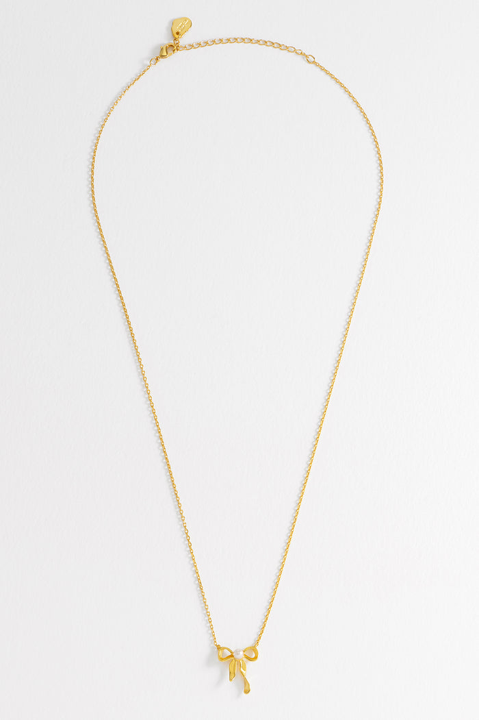 Pearl Bow Necklace