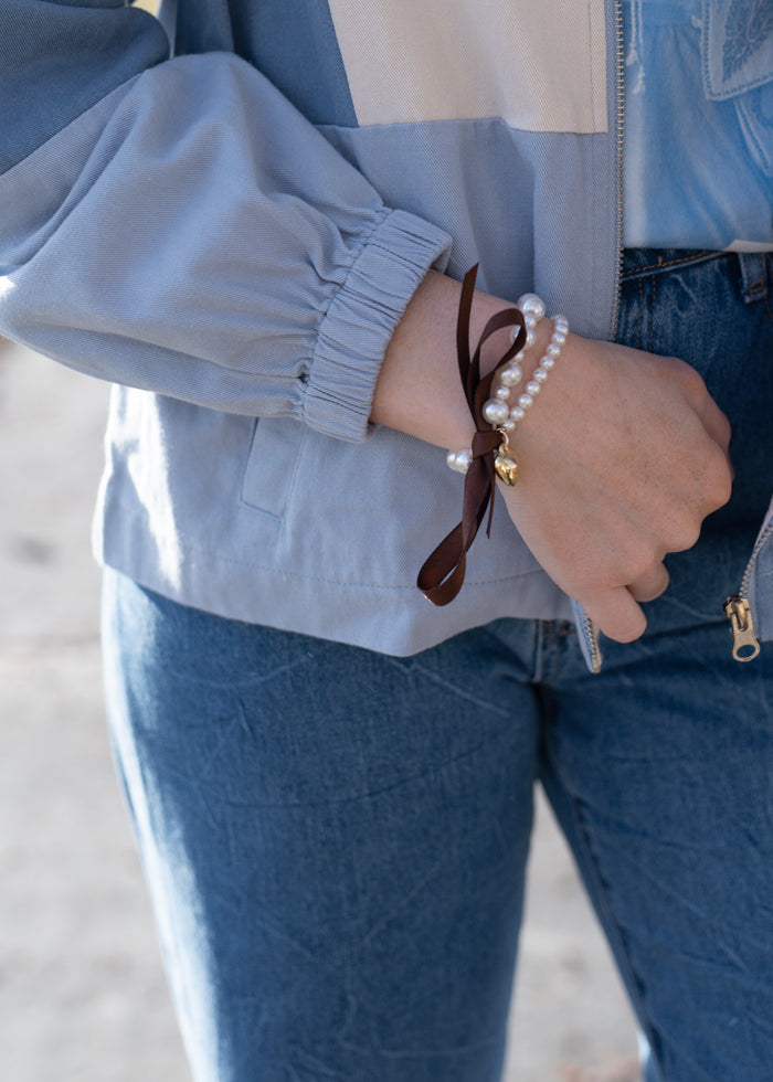 pearls & ribbons bracelet / scrunchie