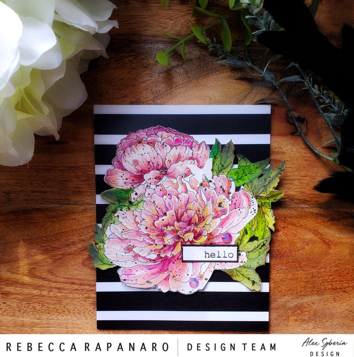 Peony Digital Stamp - Alex Syberia Designs