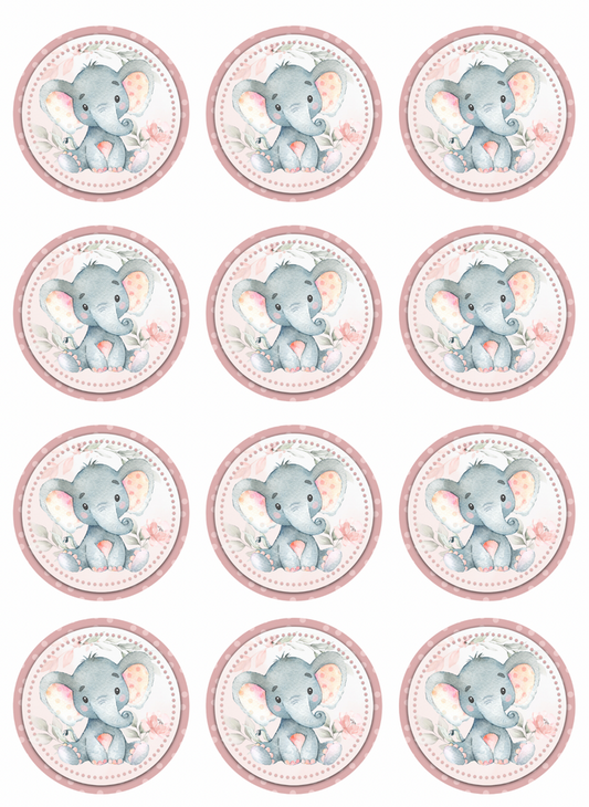 Pink Baby Elephant Edible Images