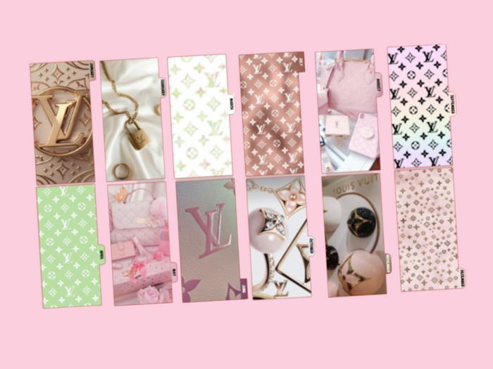 Pink & Rose Gold L | Cash Envelopes | A6 Rings | 12 Month Set