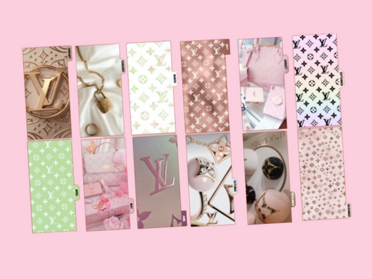Pink & Rose Gold L | Cash Envelopes | A6 Rings | 12 Month Set