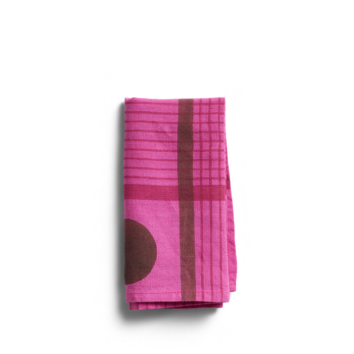 Block Shop Textiles Plaid Napkin in Azalea