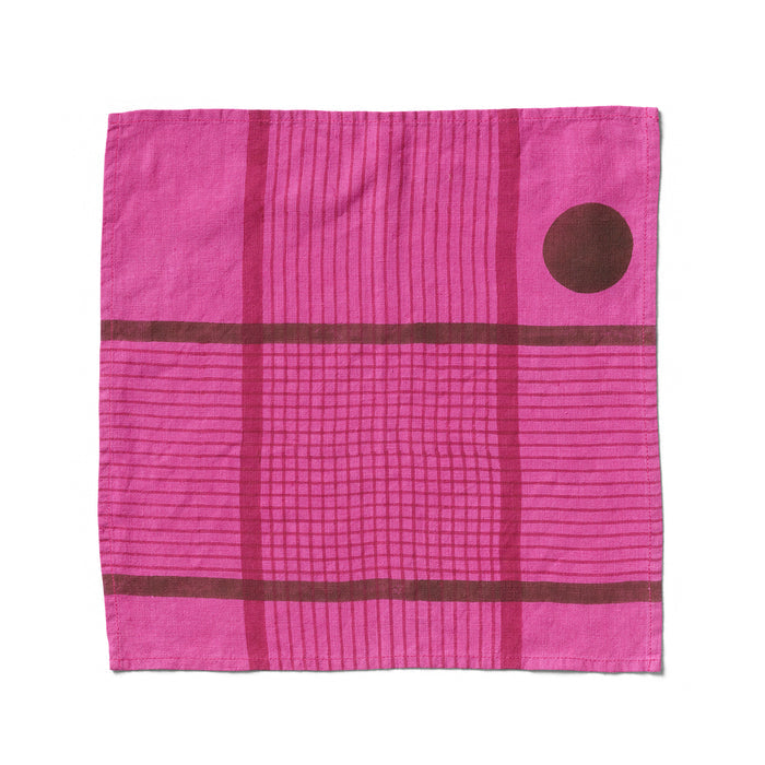 Block Shop Textiles Plaid Napkin in Azalea