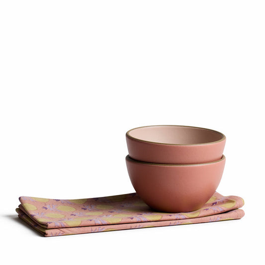 Plaza Dessert Bowl Set in Rosalba / Grapefruit
