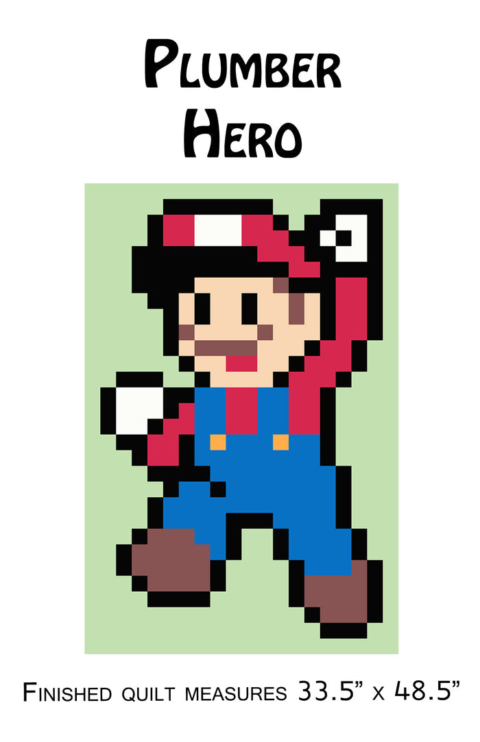 Plumber Hero Lap Quilt Pattern PDF