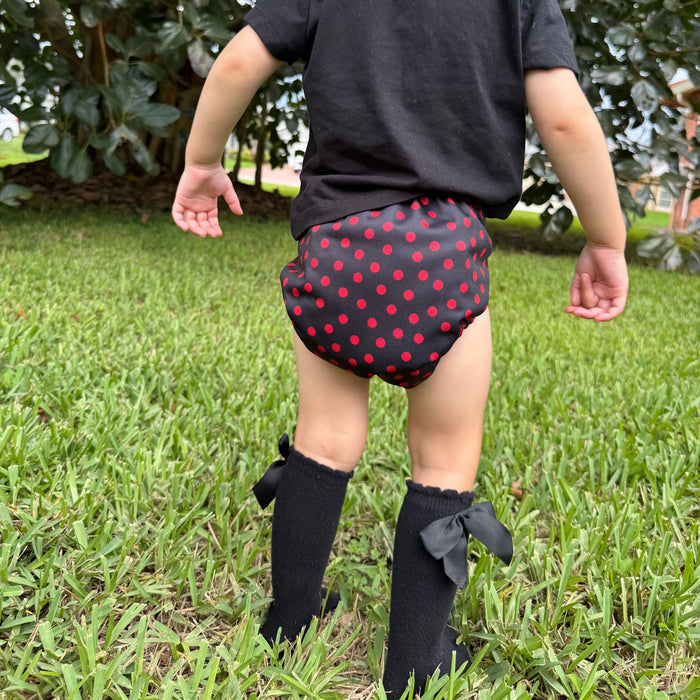 POCKET DIAPER 3.0 WITH INSERTS - 6 PACK(Black & Red)