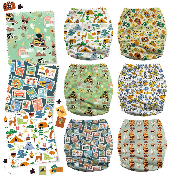 POCKET DIAPER 3.0 WITH INSERTS - 6 PACK(Little Camper)