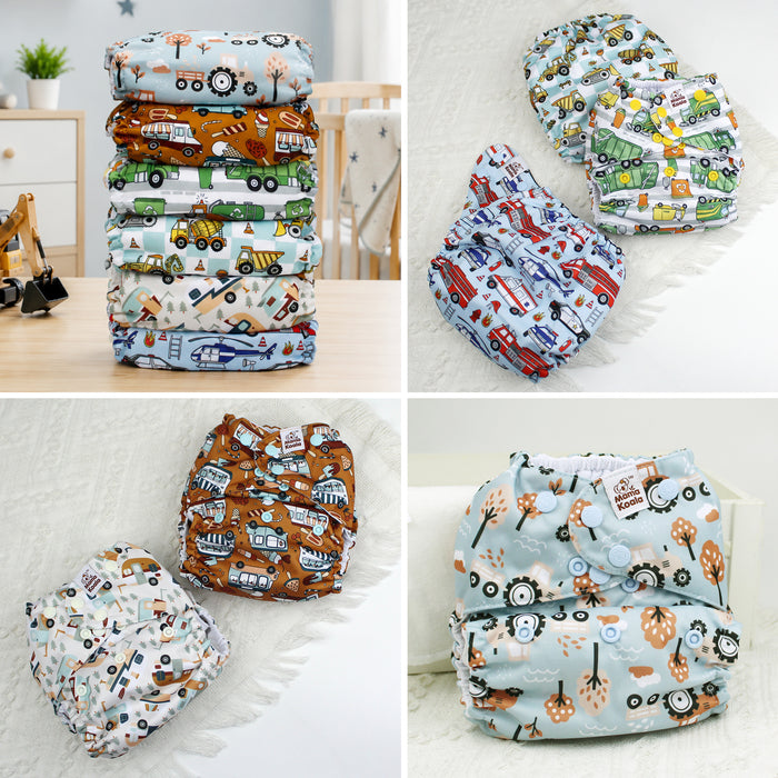 POCKET DIAPER 3.0 WITH INSERTS - 6 PACK(Vroom Crews)