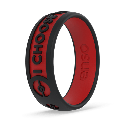 Pokemon Silicone Ring - Poké Ball - Obsidian/Red