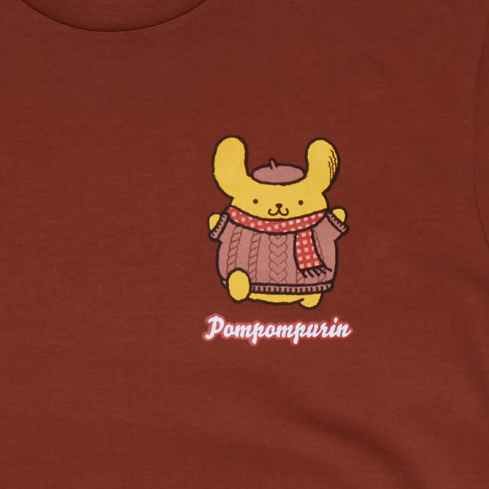 Pompompurin Adult Sharing Cozy Moments Tee (Brown) Apparel Mad Engine Global LLC