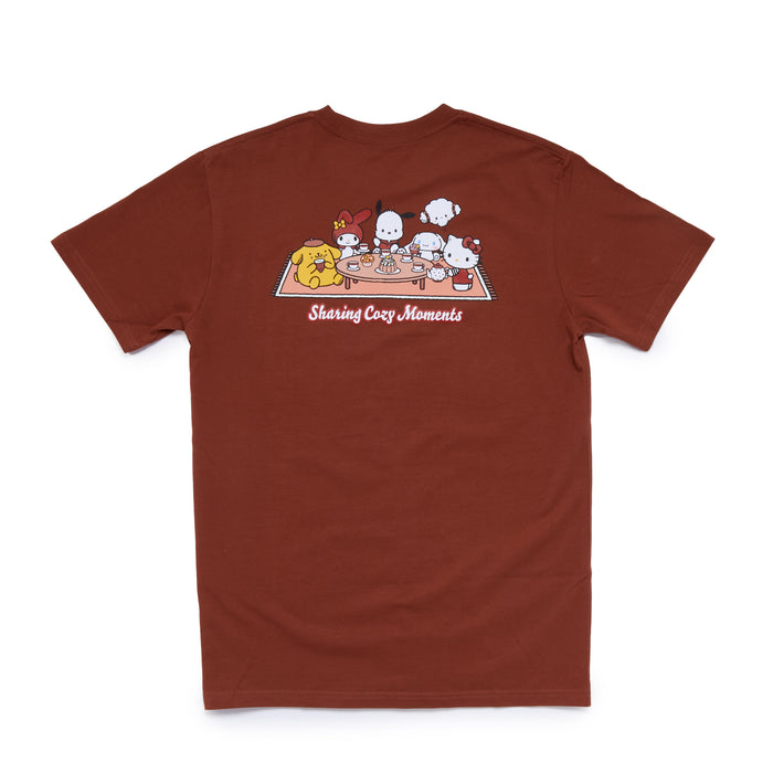 Pompompurin Adult Sharing Cozy Moments Tee (Brown) Apparel Mad Engine Global LLC
