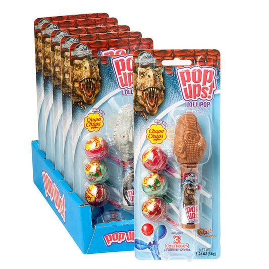 Pop Ups Lollipop Jurassic World 1.26oz Blister Pack - 6ct