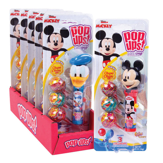 Pop Ups Lollipop Mickey And Minnie 1.26oz Blister Pack - 6ct