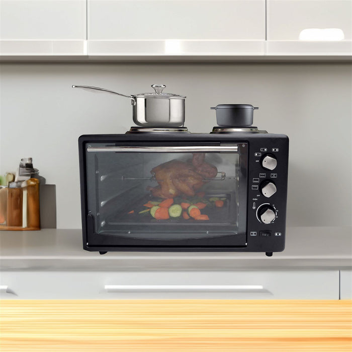 Portable Oven with Rotisserie Cooking, 34L Capacity, 1700W -Home Living Store - -