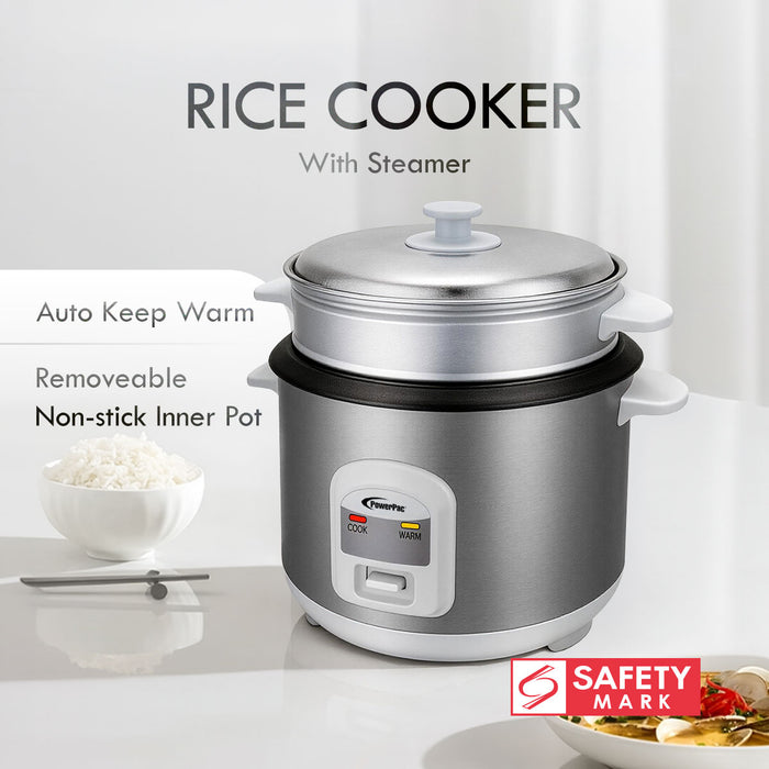 PowerPac 0.6L Rice Cooker with Steamer (PPRC62)