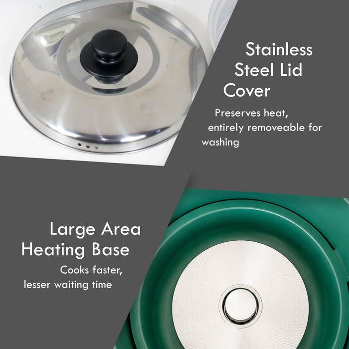 PowerPac 1.5L Rice Cooker with Aluminium Inner Pot (PPRC6) Green