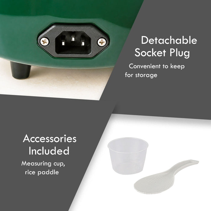 PowerPac 1.5L Rice Cooker with Aluminium Inner Pot (PPRC6) Green