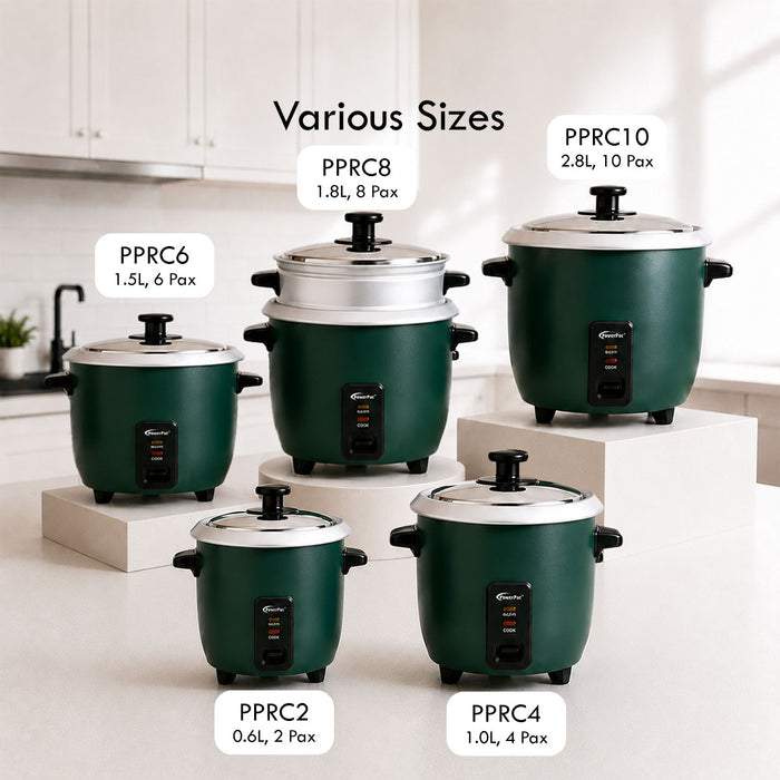 PowerPac 1.5L Rice Cooker with Aluminium Inner Pot (PPRC6) Green