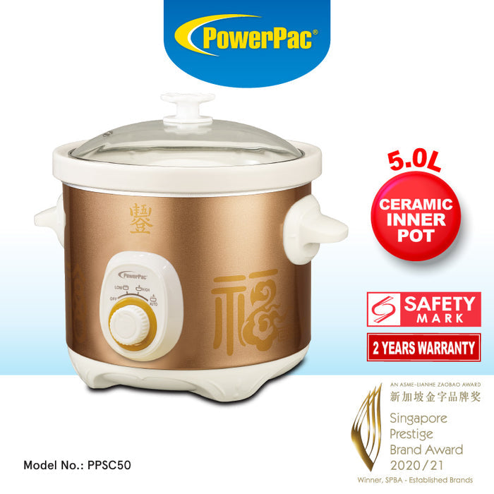 PowerPac 5L Slow Cooker with Ceramic Pot (PPSC50)