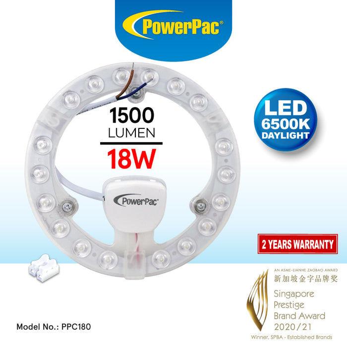 PowerPac LED Ceiling Lamp, Ceiling Light, Round Light 18 Watts Day light (PPC180)