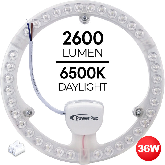 PowerPac LED Ceiling Lamp, Round Light, Circular Tube 36 Watts Daylight (PPC360)