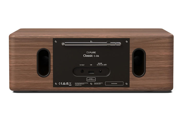 Pure Classic C-D6 DAB+ FM Radio with Bluetooth CD Player Coffee Black Black