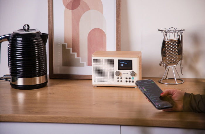 Pure Classic H4 DAB+ FM Portable Digital Radio with Bluetooth Cotton White White