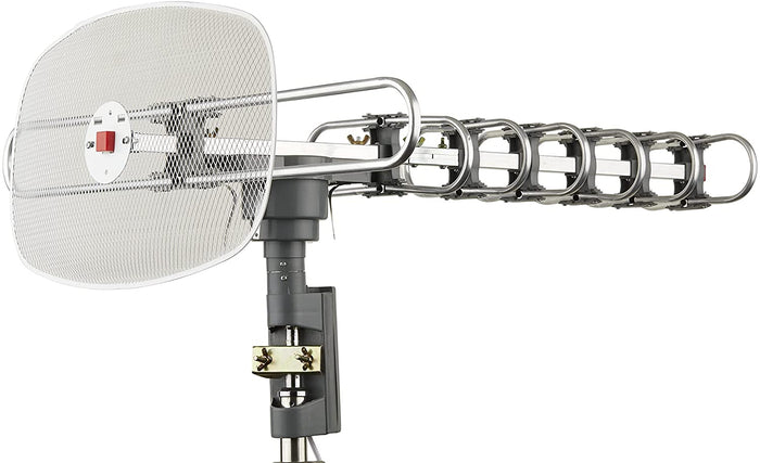QFX ANT-105 HD DTV UHF VHF FM 360 Degree Motorized Rotating Antenna Full HD 1080
