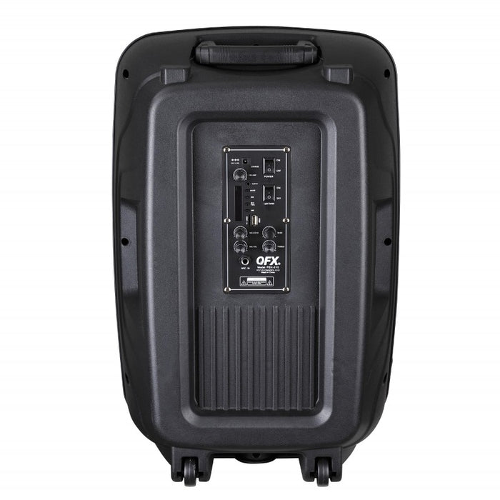 QFX PBX-616SM 15" Bluetooth Rechargeable Speaker with LED Lights, Mic and Stand