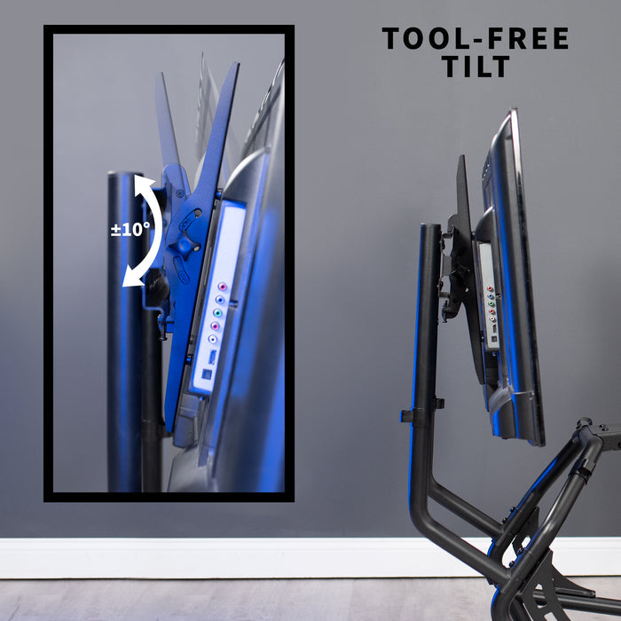 Simple Ergonomic tool-free tilt to quickly adjust the screen.