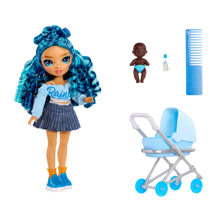 Skyler with accessories on a white background